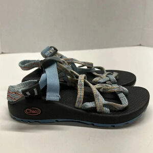 Chaco ZX2 Sandals Open Toe Sporty Shoe Adjustable Strappy Blue White Womens  6